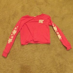Rose long sleeve crop shirt